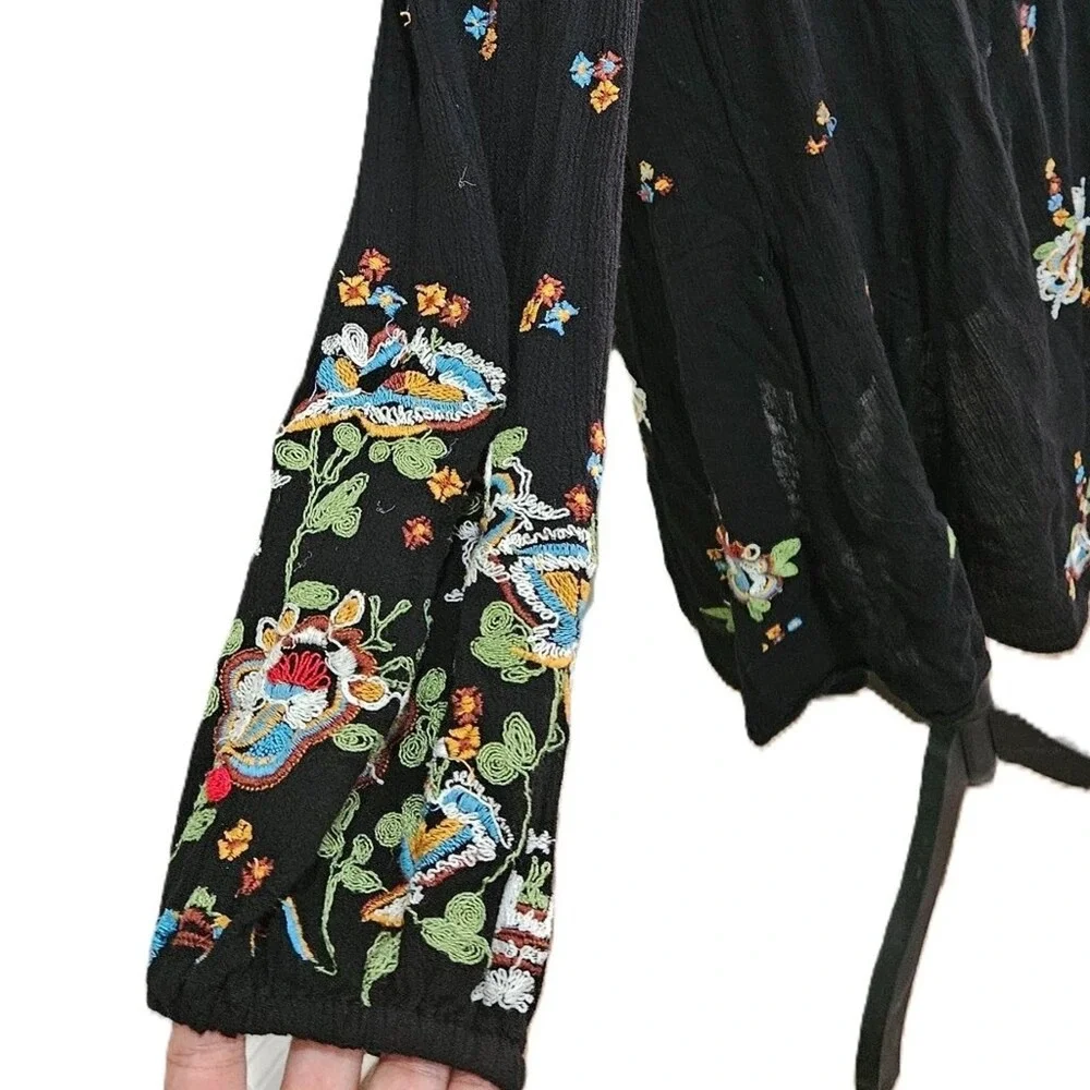 Free People Medium‎ Oxford Floral Embroidered Mini Dress